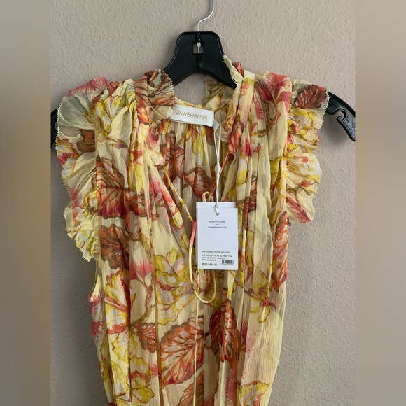 NWT Authentic Zimmermann Matchmaker Flutter Floral Midi-Dress size AU 3 - Picture 4 of 11